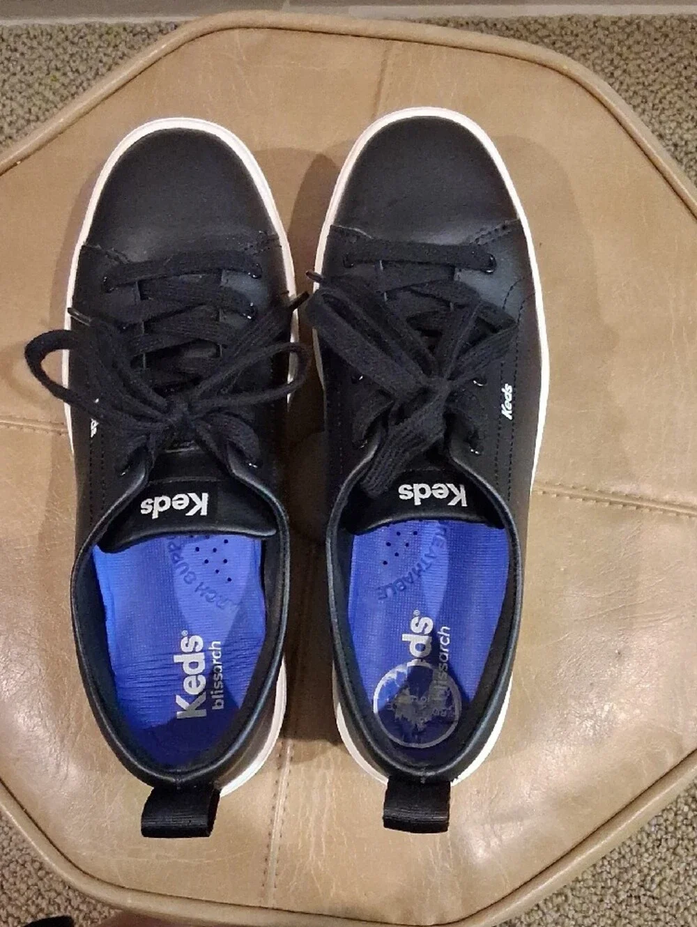 Keds Black Platform Lace-Up Sneakers with White Sole